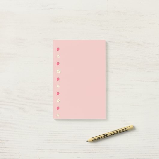 Post-it® Fraises et fleurs (Sur un bureau)