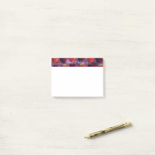 Post-it® Fraises et prunes fruits Simple Moderne (Sur un bureau)