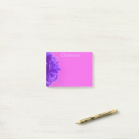 Post-it® Framboise pourpre faite sur commande florale (Sur un bureau)