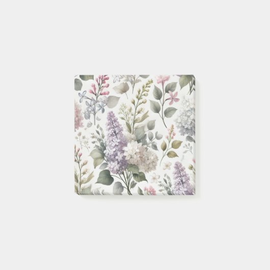 Post-it® Français Lilac Aquarelle Florale Printemps & Été (Devant)