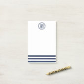 Post-it® Frappe et monogramme de la marine nautique de Prep (Sur un bureau)