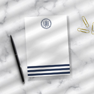Post-it® Frappe et monogramme de la marine nautique de Prep