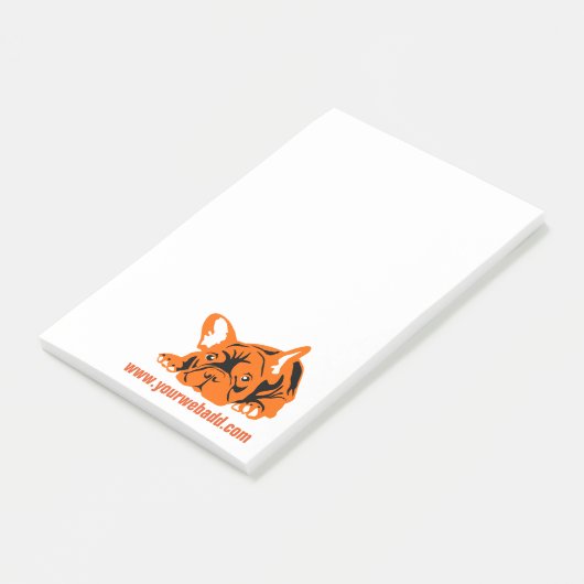 Post-it® French Bulldog orange (Incliné)