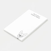 Post-it® Frenchie Monogram du bureau de French Bulldog  (Incliné)