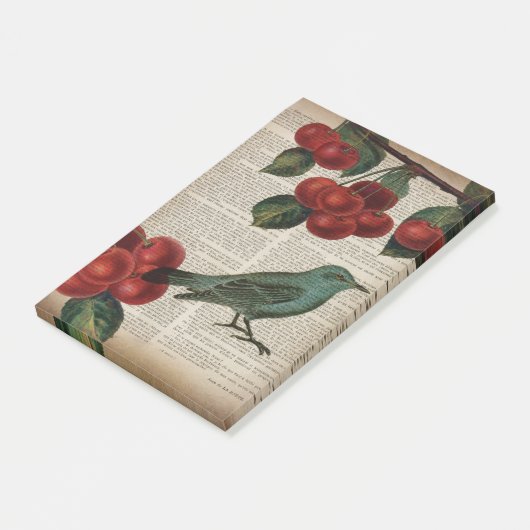 Post-it® frentry bird retro botanical red cherry (Incliné)