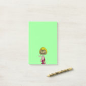 Post-it® frogface blonde fille (Sur un bureau)