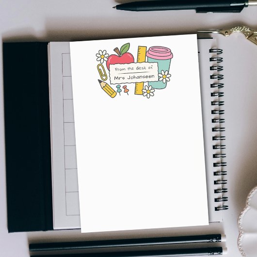 Post-it® From the Desk of Teacher Cute Personalized