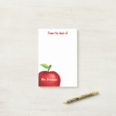 Post-it® From the Desk of Teacher Red Apple Personalized (Sur un bureau)