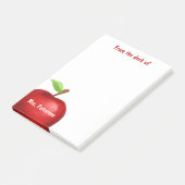 Post-it® From the Desk of Teacher Red Apple Personalized (Incliné)