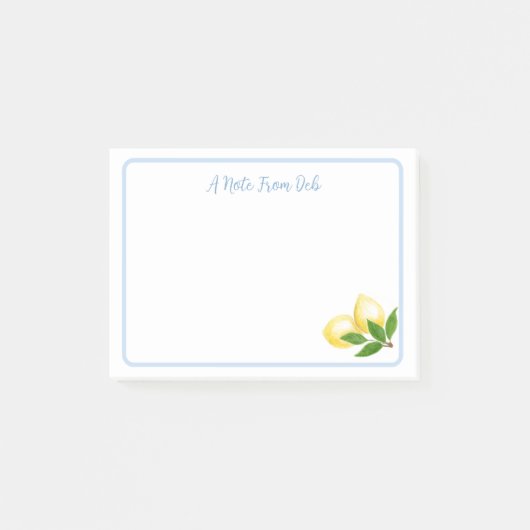 Post-it® Frontière bleue citrons d'Amalfi peints à la main (Devant)