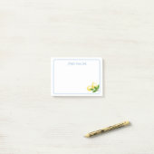 Post-it® Frontière bleue citrons d'Amalfi peints à la main (Sur un bureau)