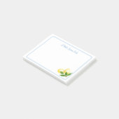 Post-it® Frontière bleue citrons d'Amalfi peints à la main (Incliné)