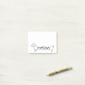 Post-it® Frontière de Dachshund| Modèle de nom personnalisé (Sur un bureau)