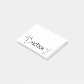 Post-it® Frontière de Dachshund| Modèle de nom personnalisé (Incliné)