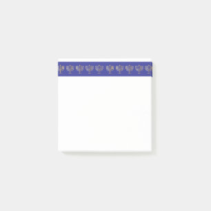 Post-it® Frontière de Menorah de bleu et d'or