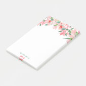 Post-it® Frontière florale verte rose (Incliné)