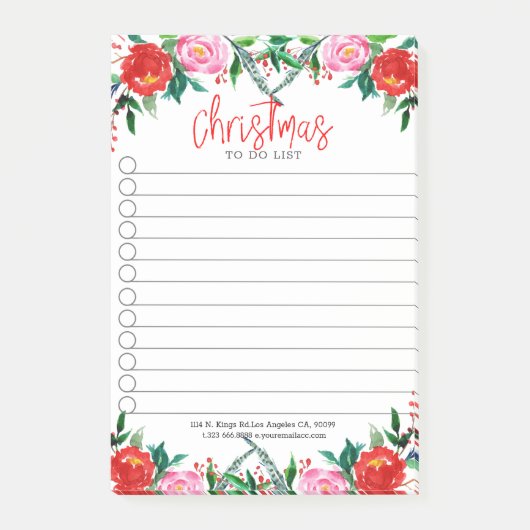 Post-it® Frontière rose de Noël rouge et rose (Devant)