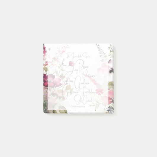 Post-it® Fruit de l'Esprit rose floral (Devant)