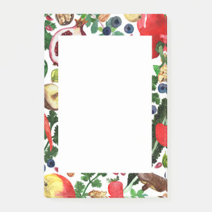 Post-it® Fruit sur mesure Veggie Watercolor Border Grocert 