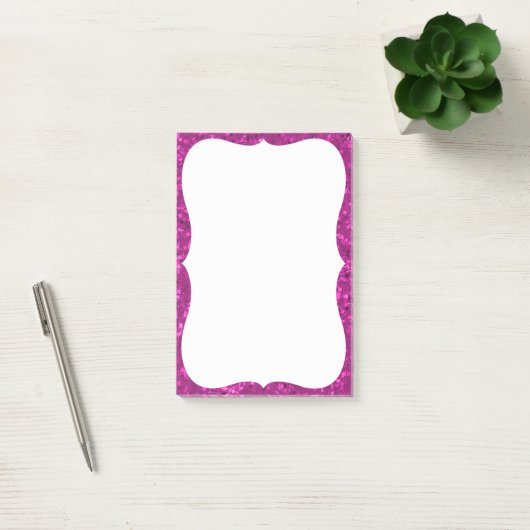 Post-it® Fuchsia Parties scintillant Semble rose Chaud Impr (Bureau)