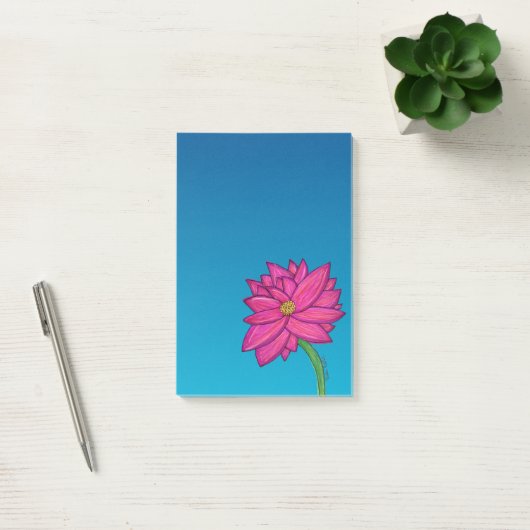 Post-it® Fuchsia Pink Flower Vertical Notes (Bureau)