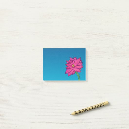 Post-it® Fuchsia Pink Flower Wide Post-It Notes (Sur un bureau)
