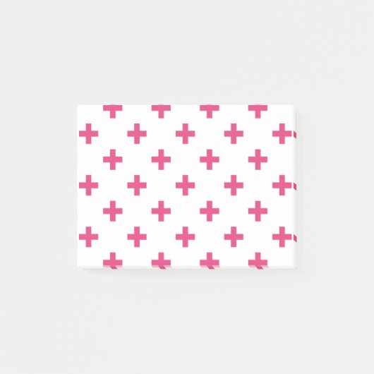 Post-it® Fuchsia polka croise sur blanc (Devant)