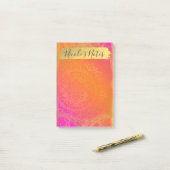 Post-it® Fuchsia Rose Orange & Or Mandala Indien Glamour (Sur un bureau)