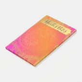 Post-it® Fuchsia Rose Orange & Or Mandala Indien Glamour (Incliné)