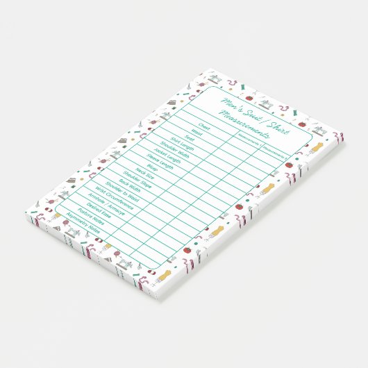 Post-it® Fully Customizable Body Measurements Chart Notepad (Incliné)