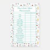 Post-it® Fully Customizable Body Measurements Chart Notepad (Devant)