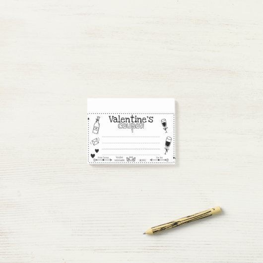 Post-it® Fun Coupons Saint Valentin / Anniversaire Couple C (Sur un bureau)