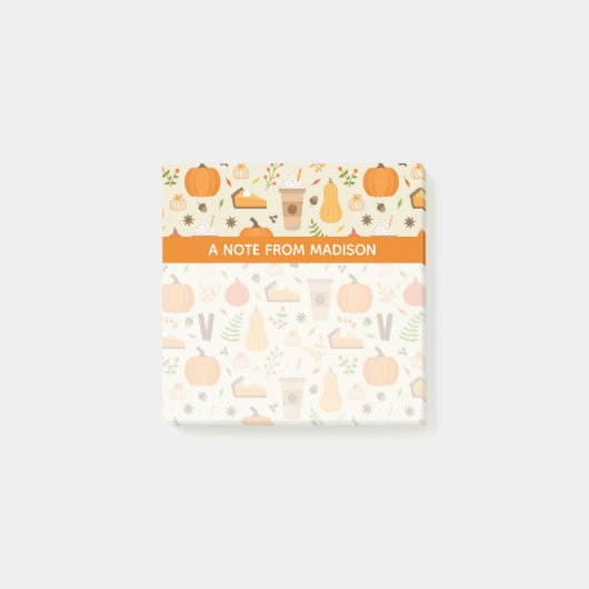 Post-it® Fun Orange Fall Motif (Devant)