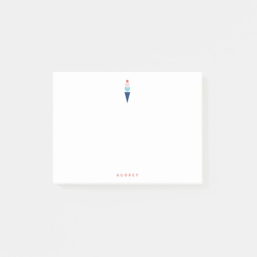 Post-it® Fun Pastel Ice Cream Nom personnalisé (Devant)