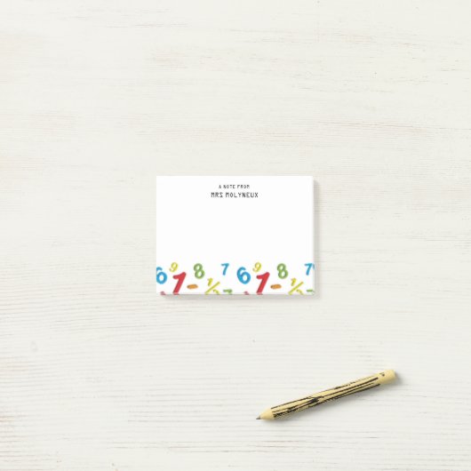 Post-it® Fun Personalized Math 123 numéros Post-it Notes (Sur un bureau)