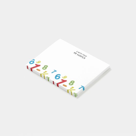 Post-it® Fun Personnalisé Math123 numéros Post-it Notes (Incliné)