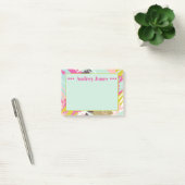 Post-it® Fun Pink et Aqua Art Abstrait Notes (Bureau)