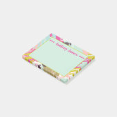 Post-it® Fun Pink et Aqua Art Abstrait Notes (Incliné)