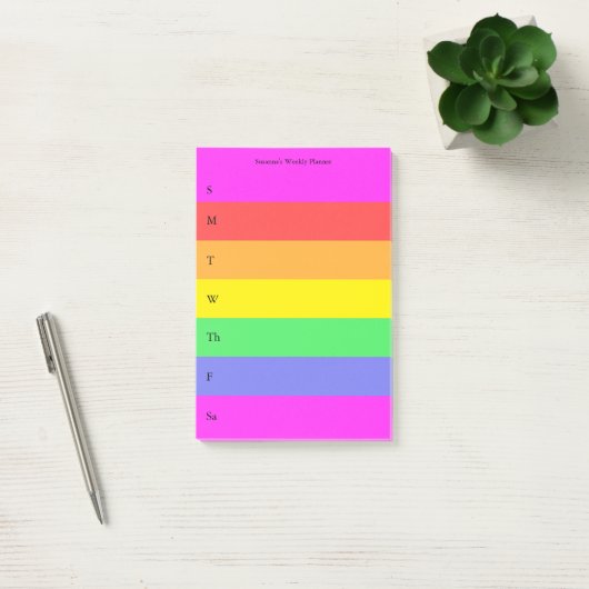 Post-it® Fun Rainbow Custom Planner couleur (Bureau)