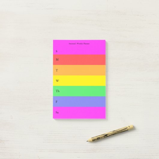 Post-it® Fun Rainbow Custom Planner couleur (Sur un bureau)