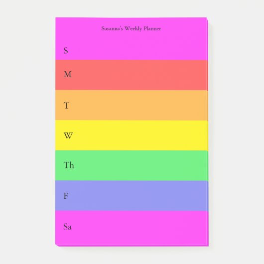 Post-it® Fun Rainbow Custom Planner couleur (Devant)