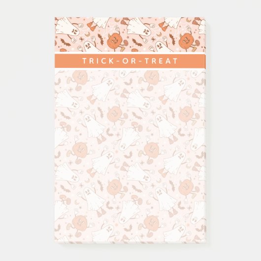 Post-it® Fun Retro Ghost & Jack-O-Lantern Motif (Devant)