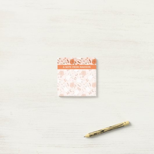 Post-it® Fun Retro Ghost & Jack-O-Lantern Motif (Sur un bureau)