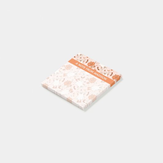 Post-it® Fun Retro Ghost & Jack-O-Lantern Motif (Incliné)