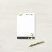 Post-it® Funéraire Classique Élégant Snowdrops Laurel Damas (Sur un bureau)
