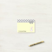 Post-it® Funky mignon lapin pois monogramme (Sur un bureau)