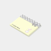 Post-it® Funky mignon lapin pois monogramme (Incliné)