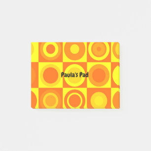 Post-it® Funky Retro Orange Yellow Circles Carré