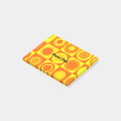 Post-it® Funky Retro Orange Yellow Circles Carré (Incliné)