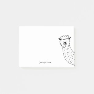 Post-it® Funny Alpaca llama Illustration Nom personnalisé